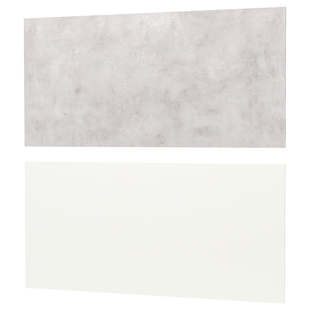 ЛИЗЕКИЛЬ Настенная панель, двусторонний белый белый, светло-серый под бетон