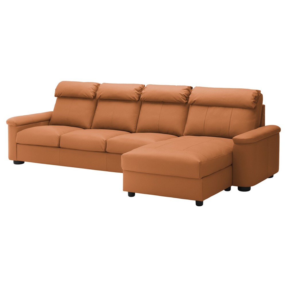 ЛИДГУЛЬТ 4-местный диван, с козеткой, Гранн/Бумстад золотисто-коричневый
