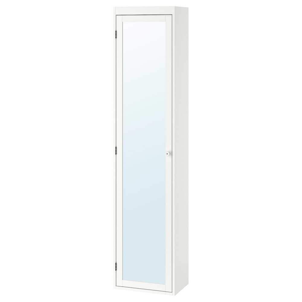 СИЛВЕРОН Высокий шкаф с зеркальной дверцей, белый