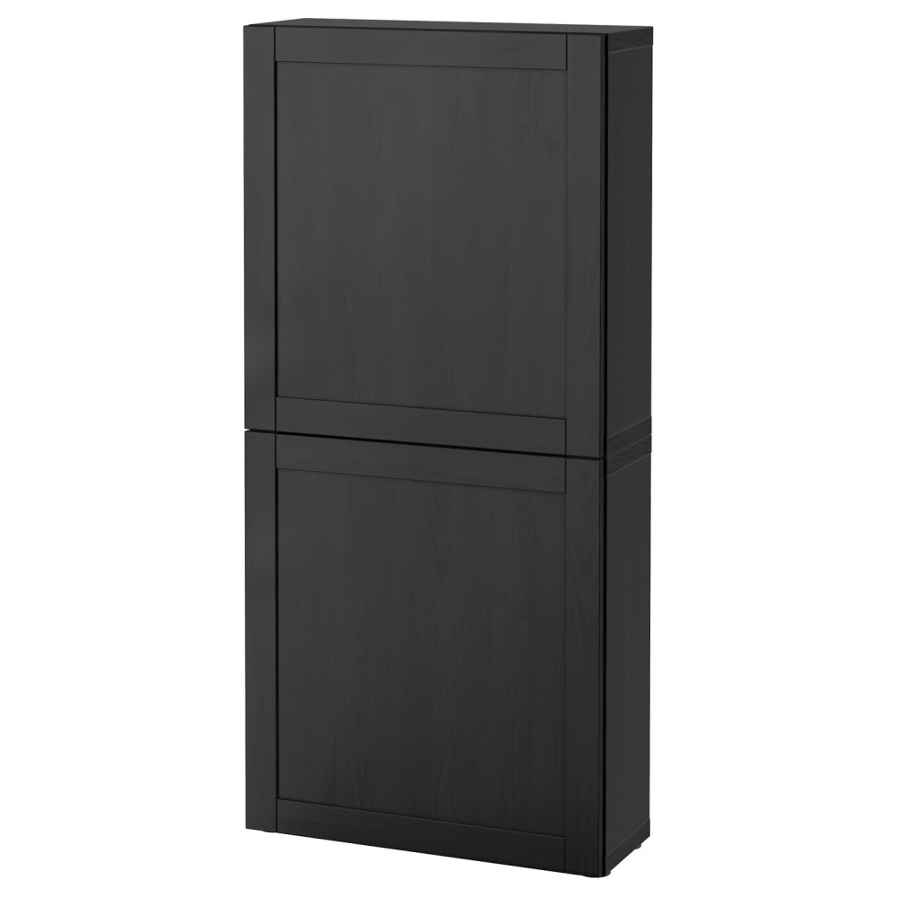 БЕСТО Навесной шкаф с 2 дверями, черно-коричневый Ханвикен, Ханвикен черно-коричневый