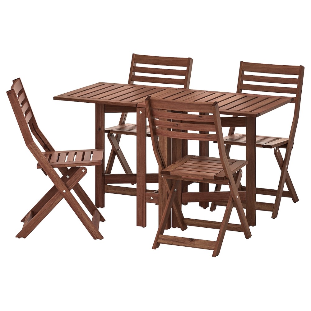 ЭПЛАРО Стол+4 складных стула, д/сада, коричневая морилка