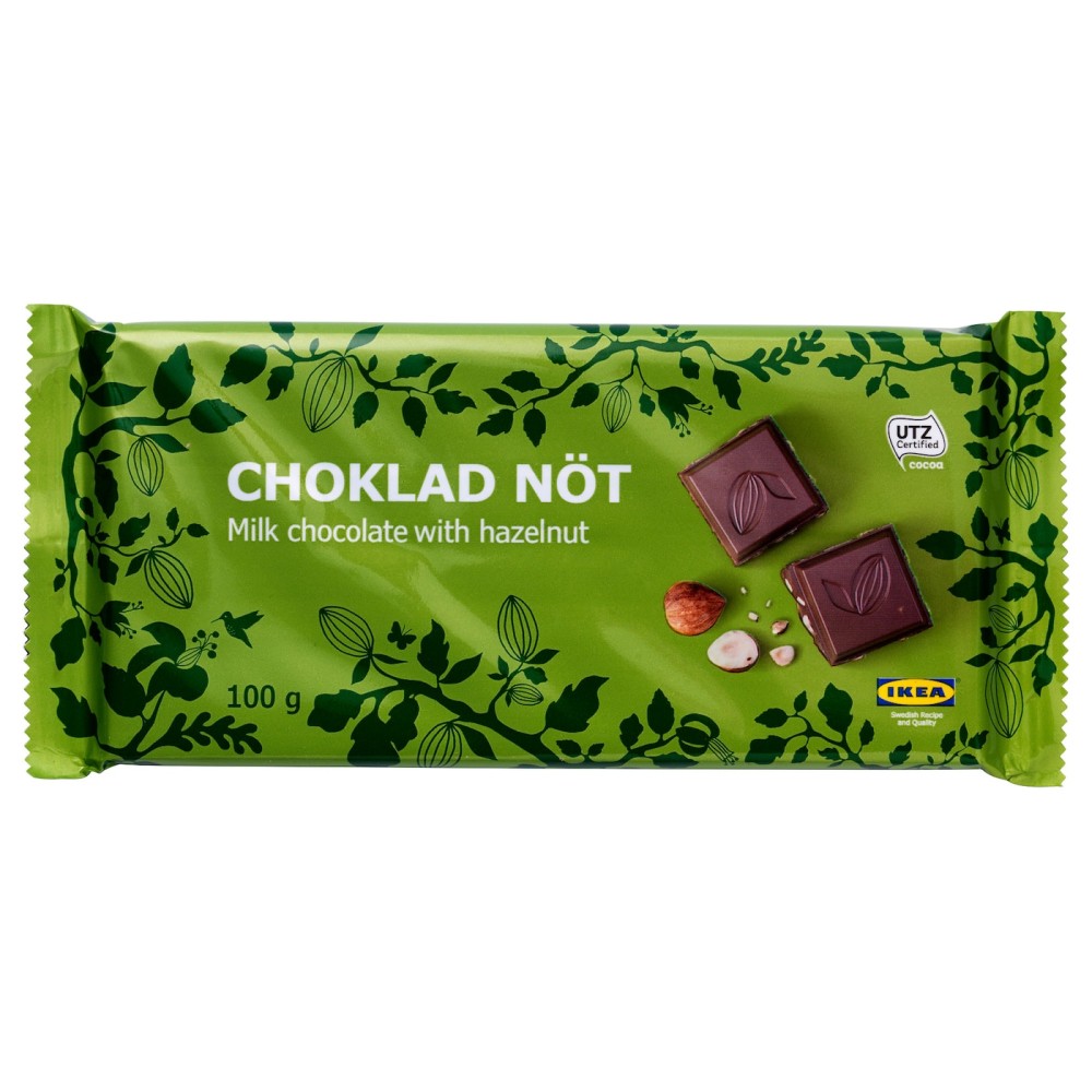 CHOKLAD NÖT Шоколад с орехами, Сертификат UTZ, 0.1кг