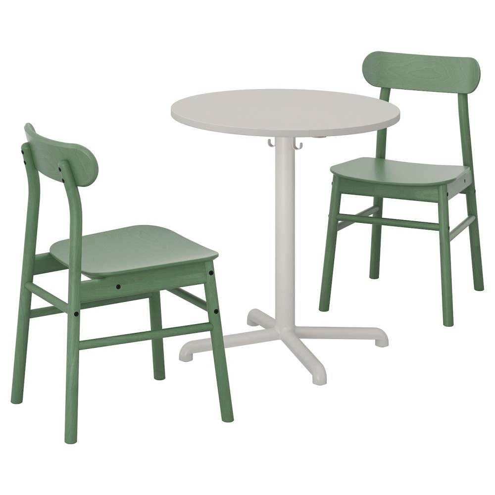 СТЕНСЕЛЕ / РЁННИНГЕ Стол и 2 стула, светло-серый, светло-серый зеленый