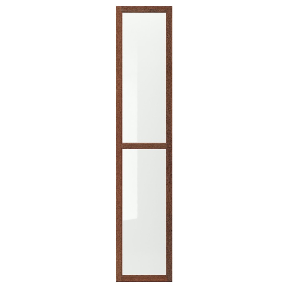 ОКСБЕРГ Стеклянная дверь, коричневый ясеневый шпон