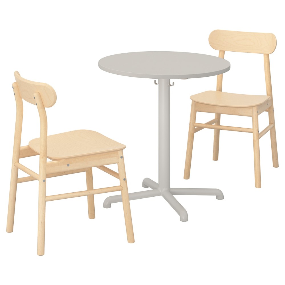 СТЕНСЕЛЕ / РЁННИНГЕ Стол и 2 стула, светло-серый, светло-серый береза