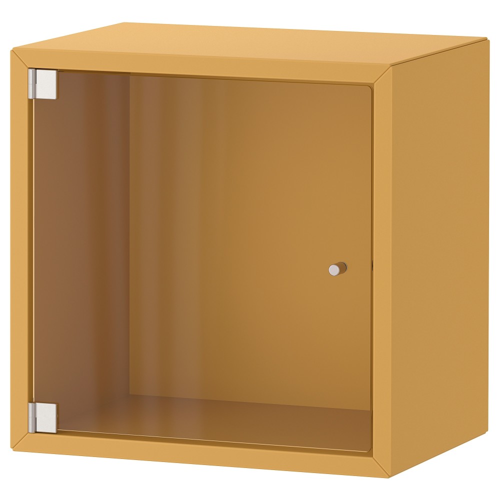 ЭКЕТ Навесной шкаф со стеклянной дверью, золотисто-коричневый