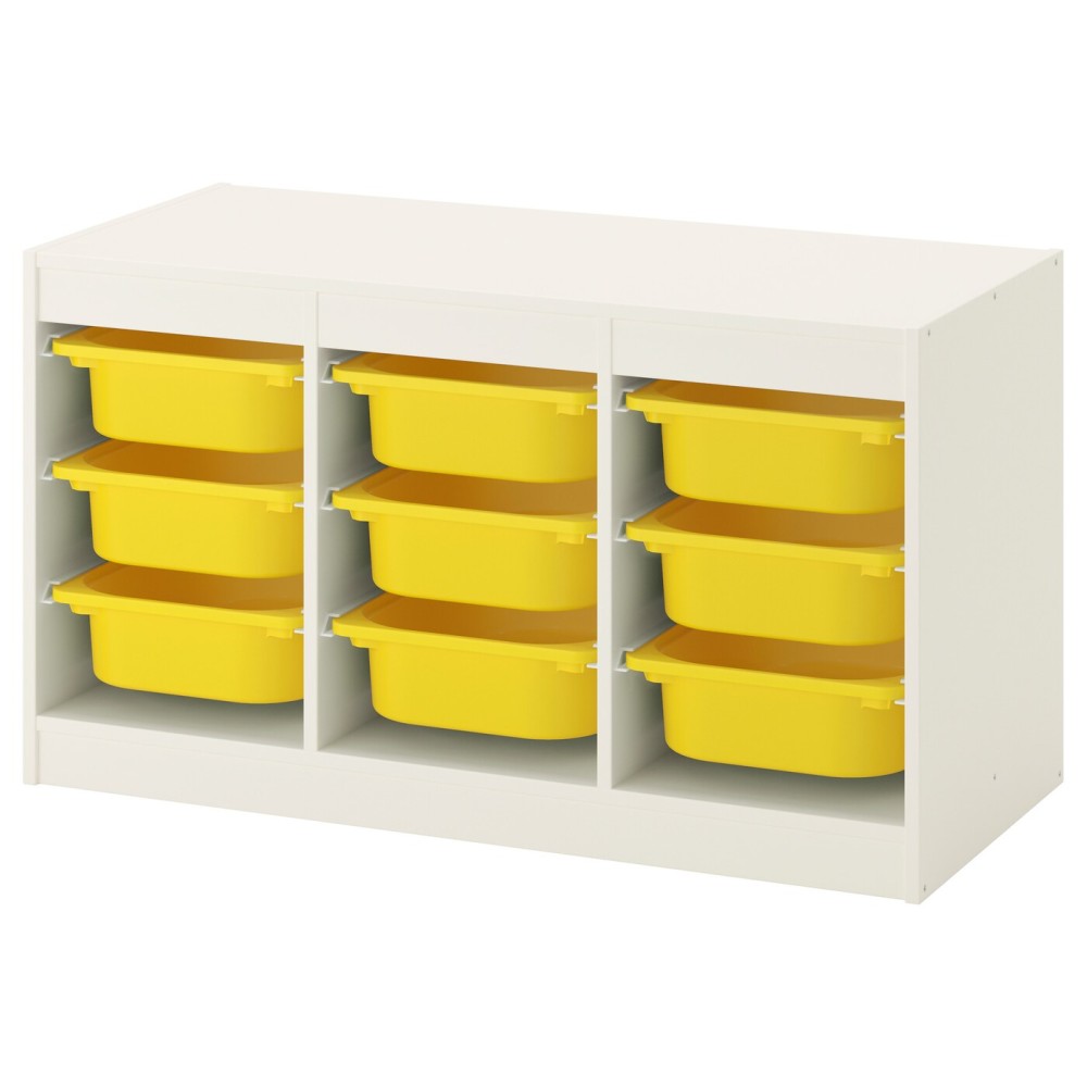 ТРУФАСТ Комбинация д/хранения+контейнеры, белый, желтый