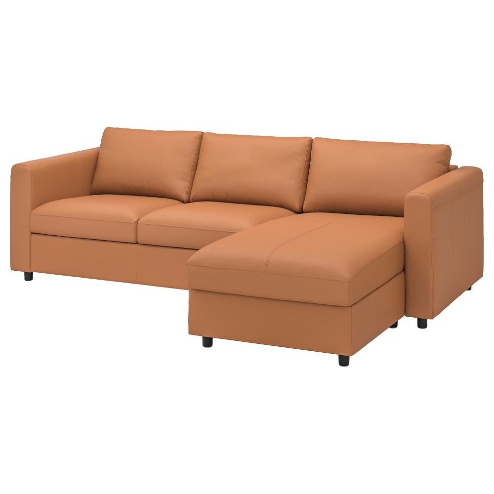 ВИМЛЕ 3-местный диван, с козеткой, Гранн/Бумстад золотисто-коричневый