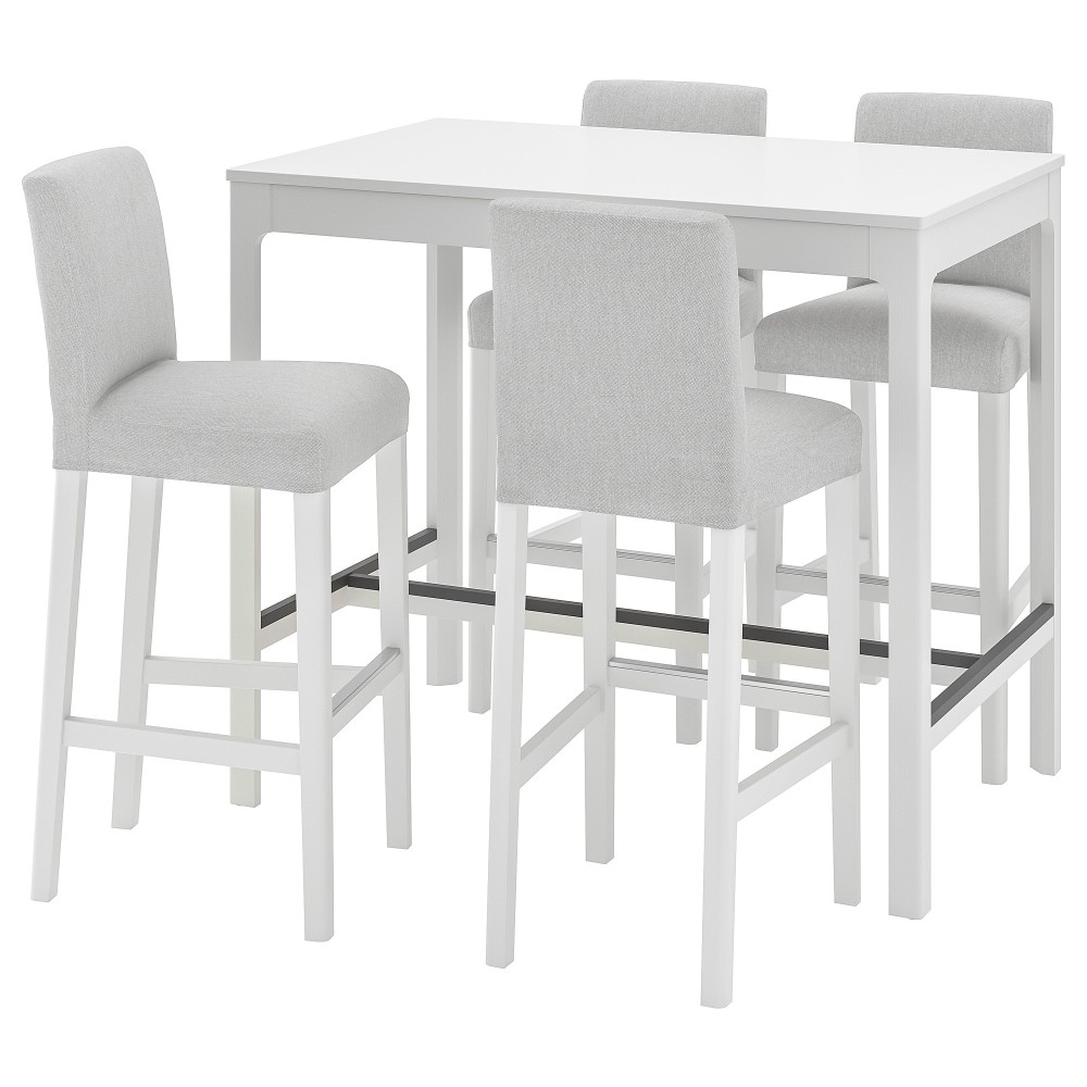ЭКЕДАЛЕН / БЕРГМУНД Барн стол+4 барн стула, белый, Оррста светло-серый/белый