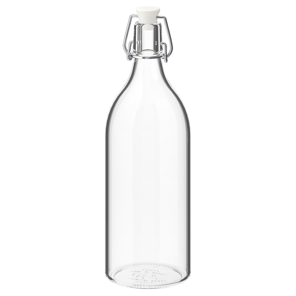 КОРКЕН Бутылка с пробкой, прозрачное стекло
