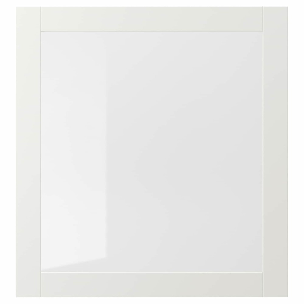 СИНДВИК Стеклянная дверь, белый, прозрачное стекло