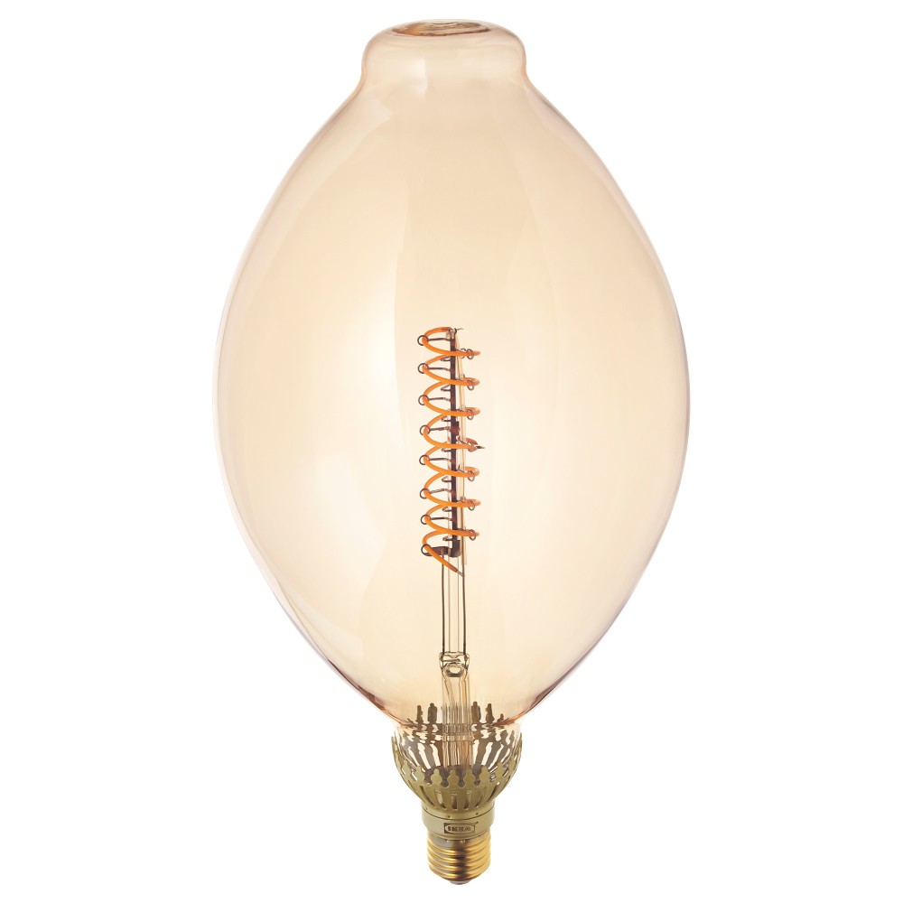 РОЛЛЬСБУ Светодиод E27 140 лм, регулируемая яркость, форма воздушного шара коричневый, прозрачное стекло