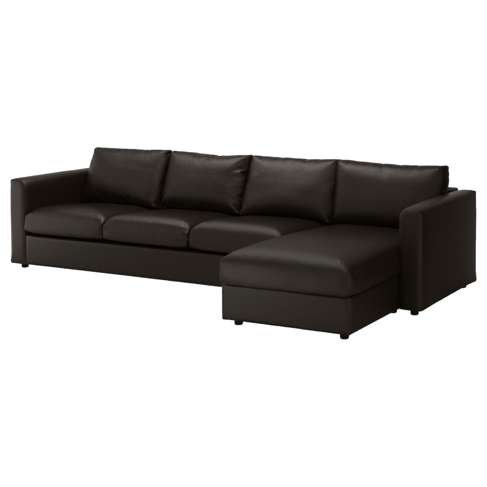 ВИМЛЕ 4-местный диван, с козеткой, Фарста черный