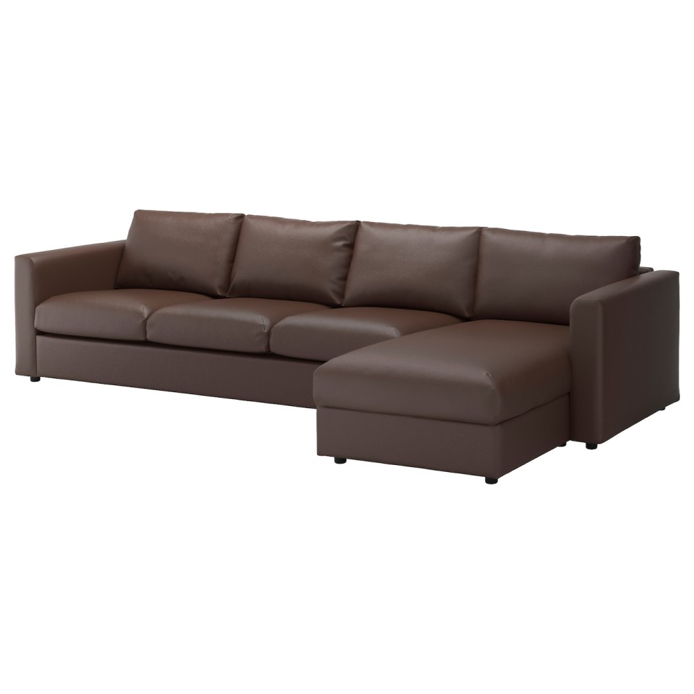 ВИМЛЕ 4-местный диван, с козеткой, Фарста темно-коричневый