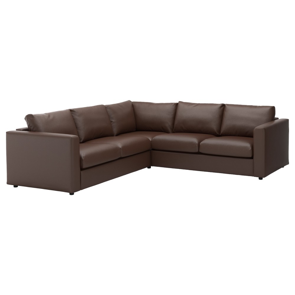 ВИМЛЕ 4-местный угловой диван, Фарста темно-коричневый