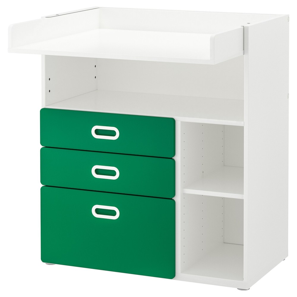 СТУВА / ФРИТИДС Пеленальный стол с ящиками, белый, зеленый