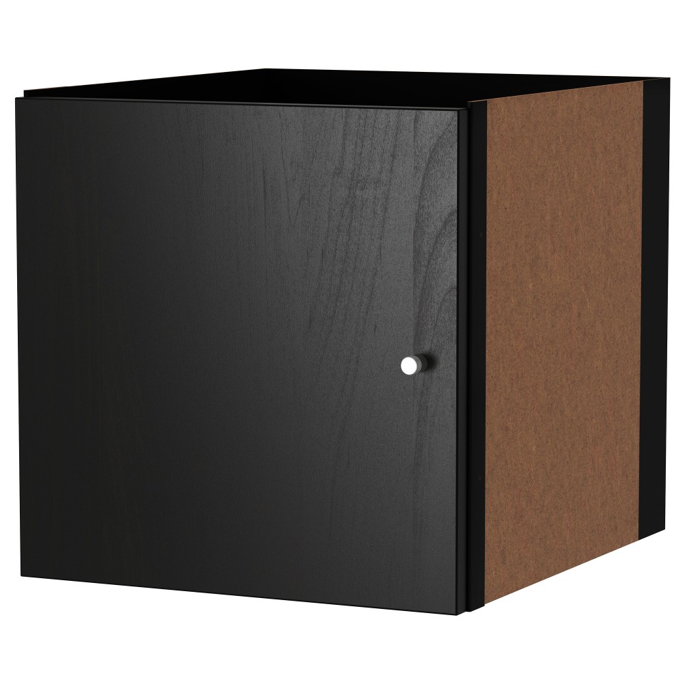 Kallax каллакс вставка с дверцей, черно-коричневый33x33 см