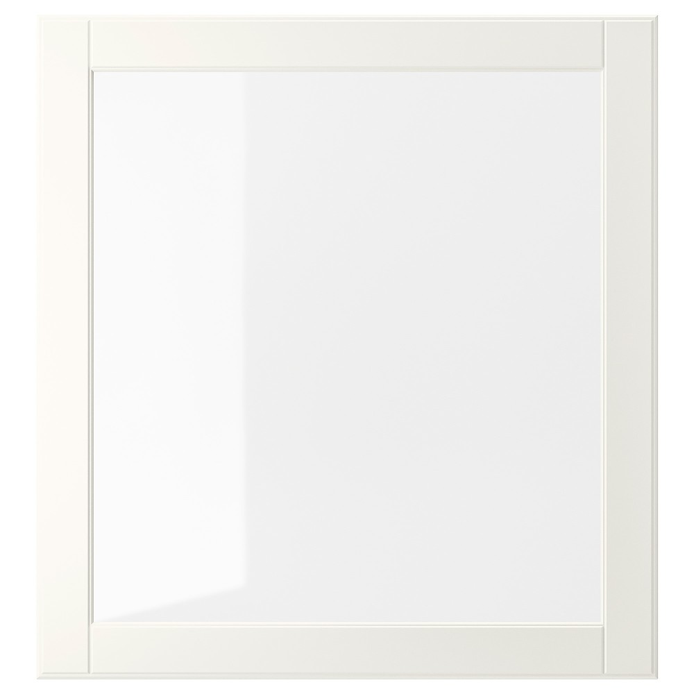 ОСТВИК Стеклянная дверь, белый, прозрачное стекло