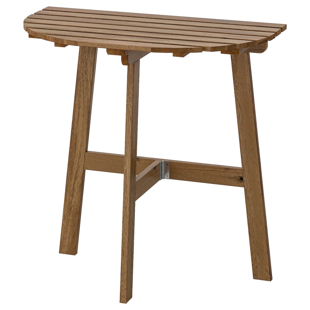АСКХОЛЬМЕН Пристенный стол, садовый, складной светло-коричневая морилка