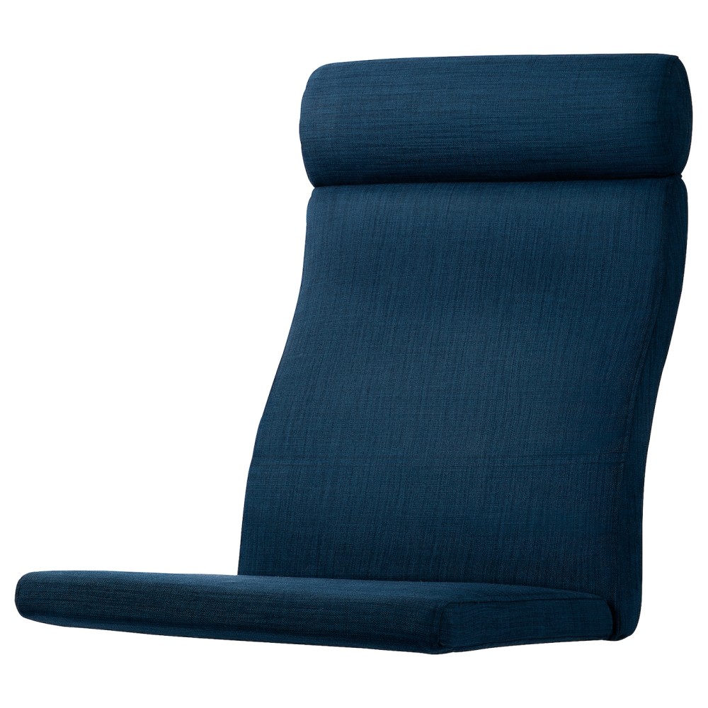 ПОЭНГ Подушка-сиденье на кресло, Шифтебу темно-синий
