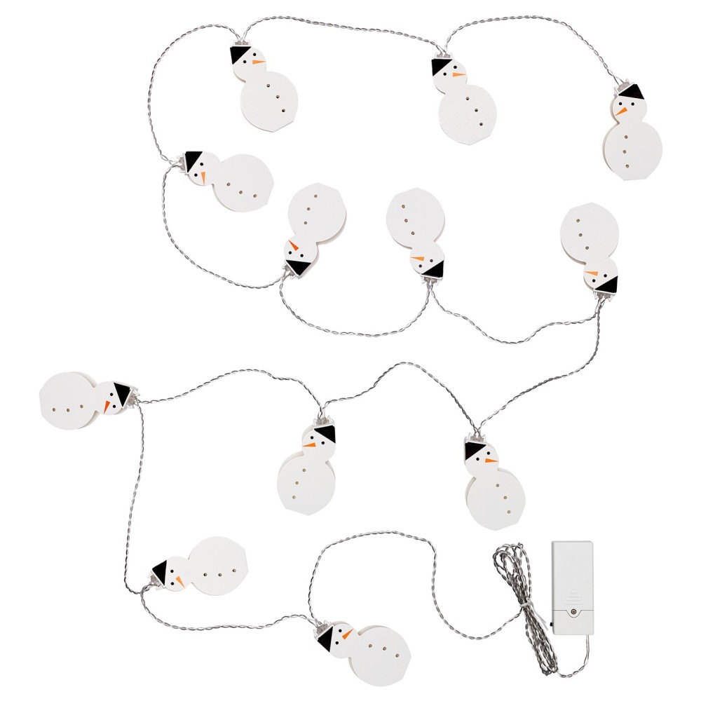 СТРОЛА Гирлянда, 12 светодиодов, с батарейным питанием, снеговик