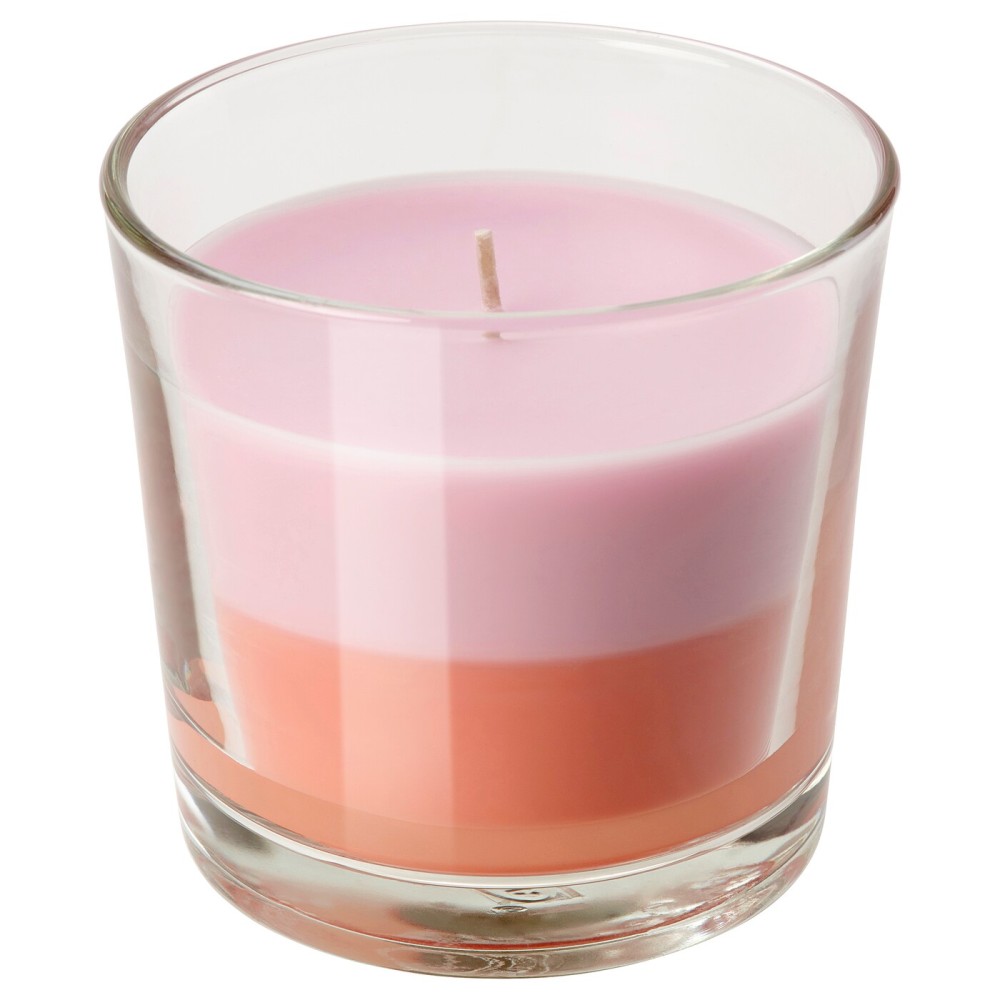 ФОРТГО Ароматическая свеча в стакане, Абрикос и мороженое, светло-розовый оранжевый