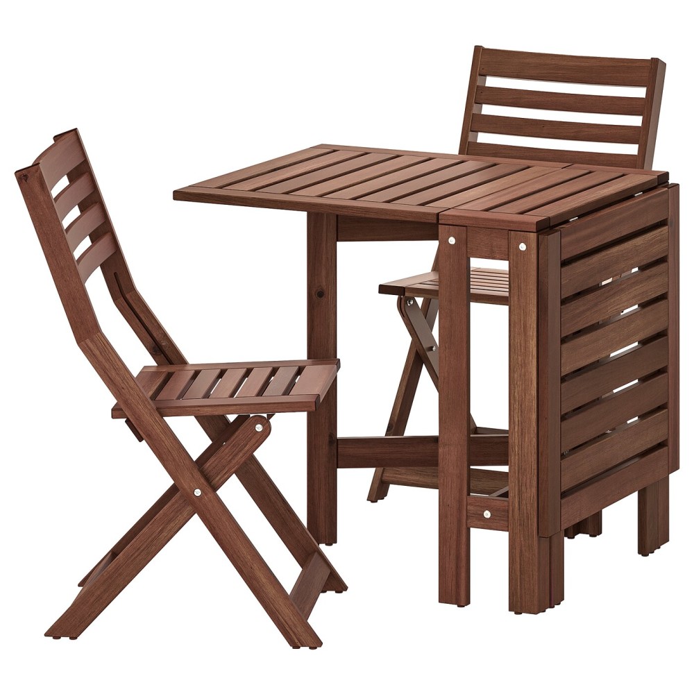 ЭПЛАРО Стол+2 складных стула,д/сада, коричневая морилка