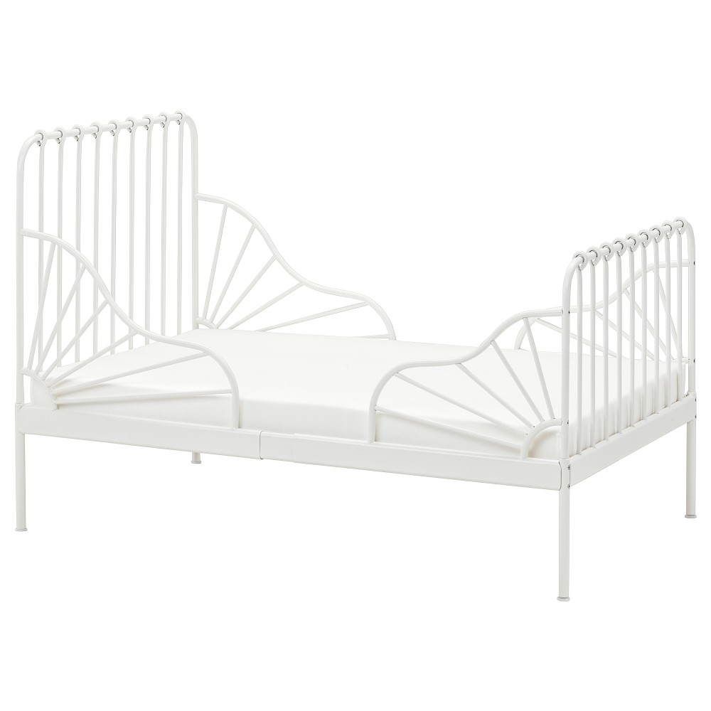Minnen миннен раздвижная кровать с реечным дном, белый80x200 см