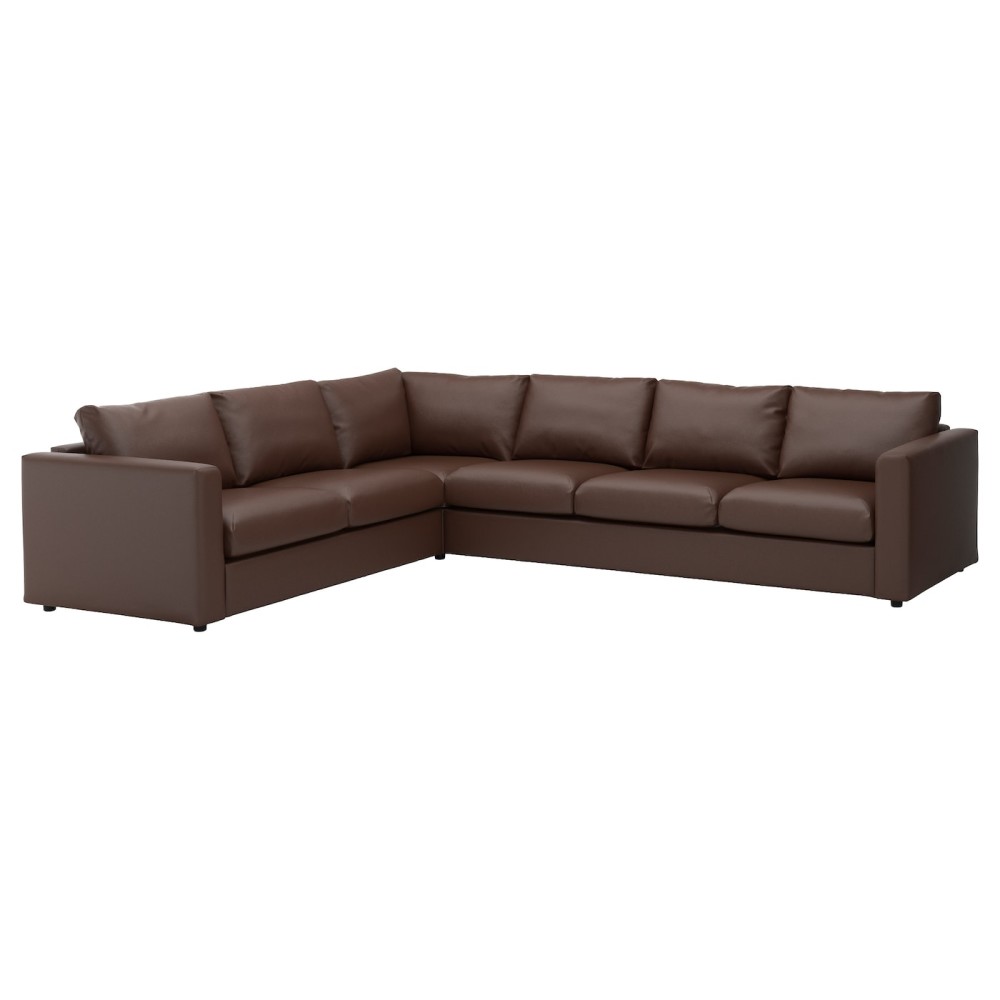 ВИМЛЕ 5-местный угловой диван, Фарста темно-коричневый