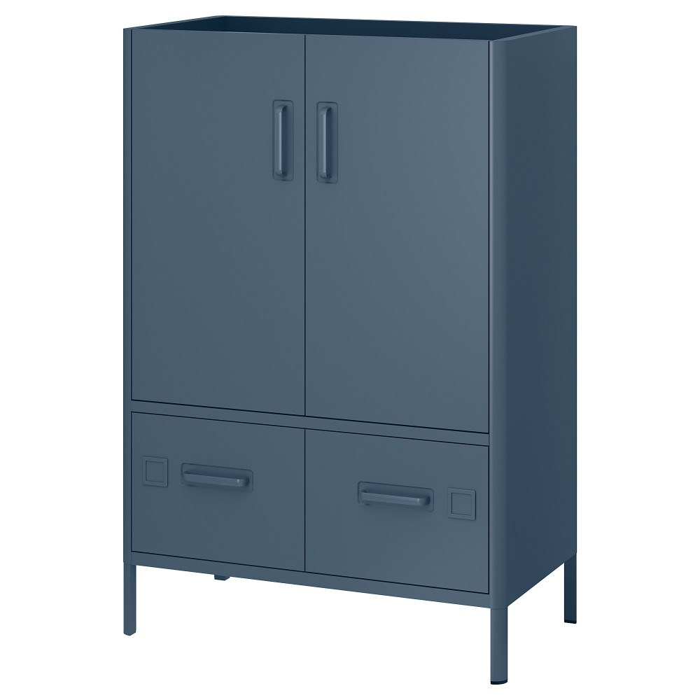 IDÅSEN идосен шкаф с дверцами и ящиками синий80x47x119 см
