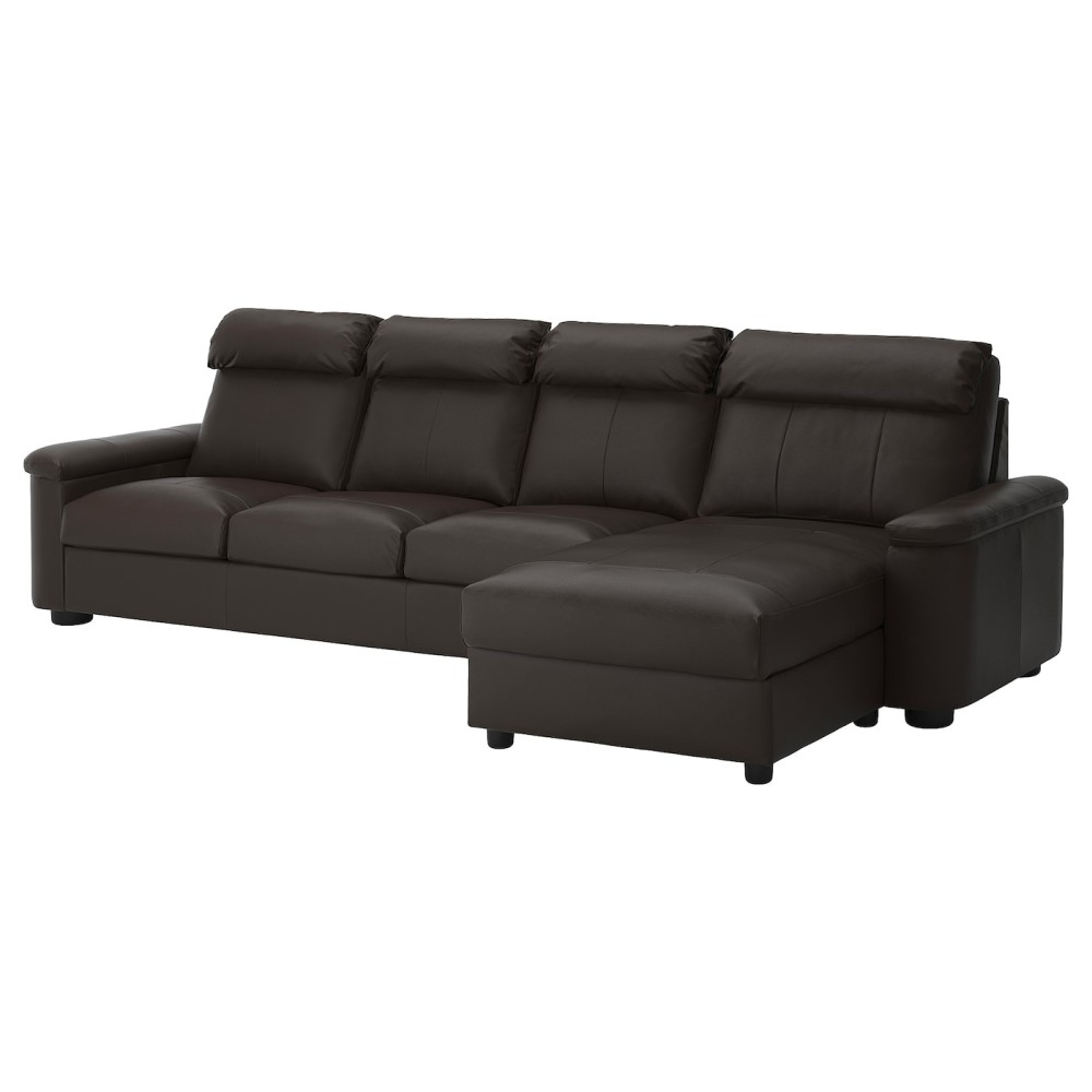 ЛИДГУЛЬТ 4-местный диван, с козеткой, Гранн/Бумстад темно-коричневый