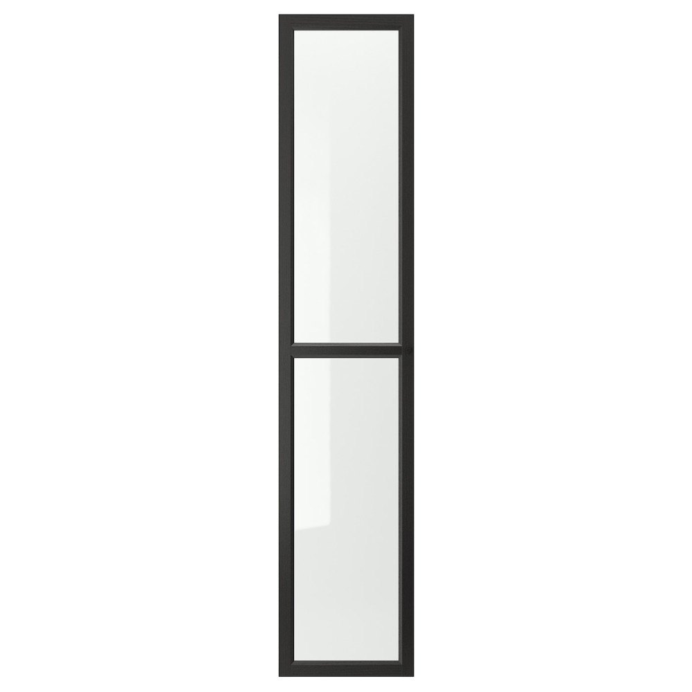 ОКСБЕРГ Стеклянная дверь, черно-коричневый