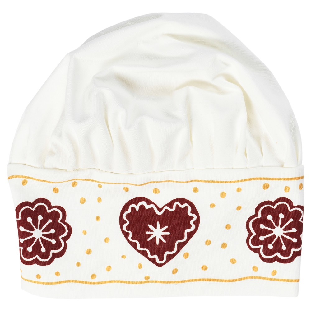 ВИНТЕР 2020 Детская шапочка, орнамент «имбирное печенье» белый/коричневый