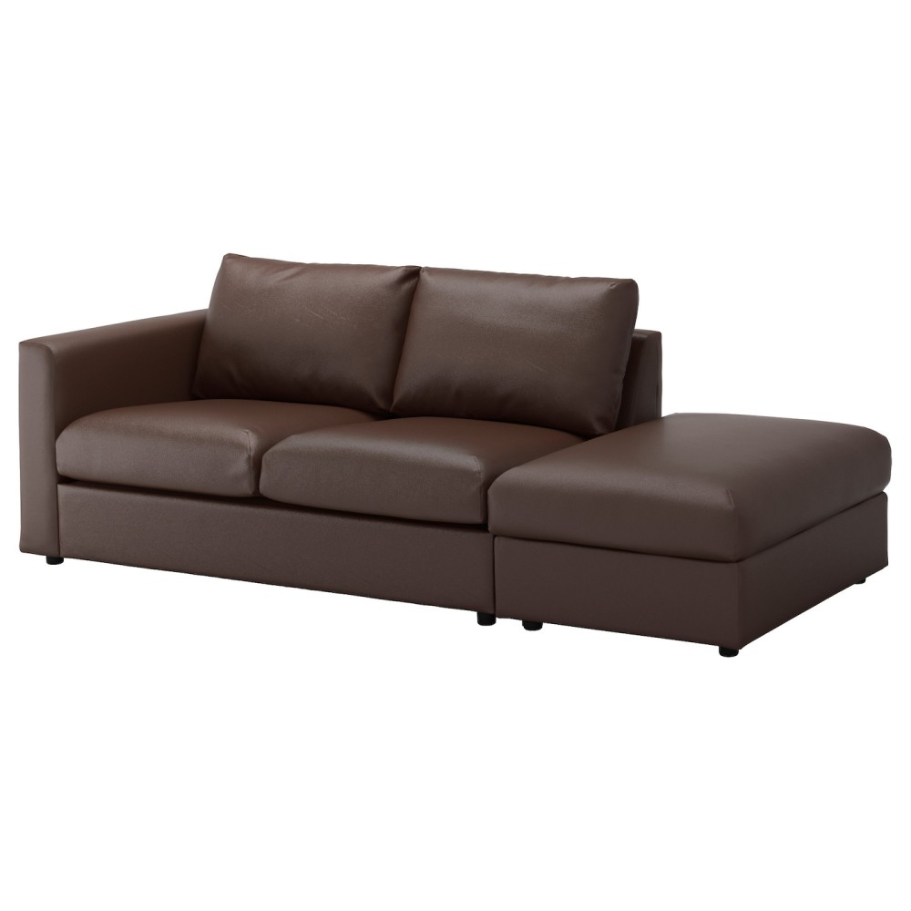 ВИМЛЕ 3-местный диван, с открытым торцом, Фарста темно-коричневый