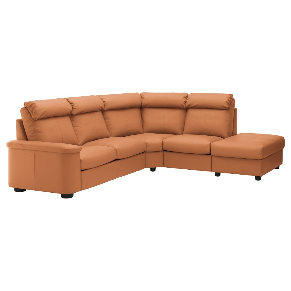 ЛИДГУЛЬТ 5-местный угловой диван, с открытым торцом, Гранн/Бумстад золотисто-коричневый