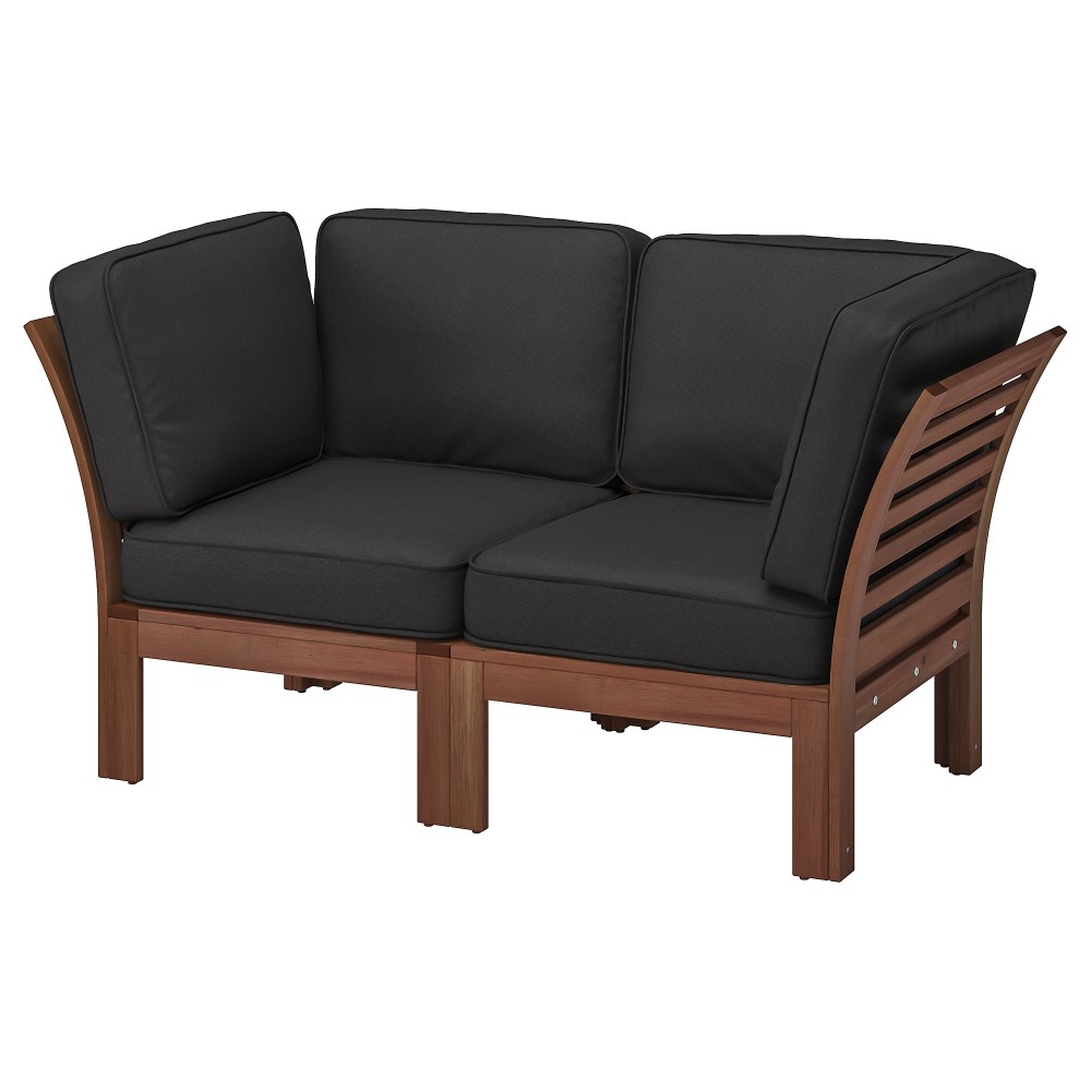 ЭПЛАРО 2-местный модульный диван, садовый, коричневая морилка, ЙЭРПОН/дувхольмен антрацит