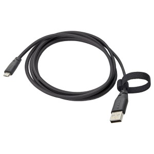 ЛИЛЛЬХУЛЬТ Кабель USB тип А – micro-USB, темно-серый
