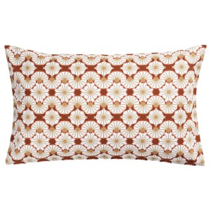 ЛЬЮВАРЕ Чехол на подушку, с цветочным орнаментом оранжевый, бежевый