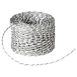ВИНТЕР 2021 Подарочный шнурок, белый/серебристый, 40м