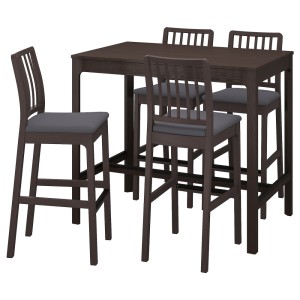 ЭКЕДАЛЕН / ЭКЕДАЛЕН Барн стол+4 барн стула, темно-коричневый, Хакебу темно-серый