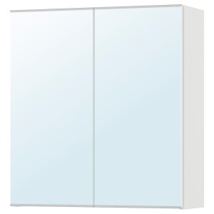ЛИЛЛОНГЕН Зеркальный шкаф с 2 дверцами, белый
