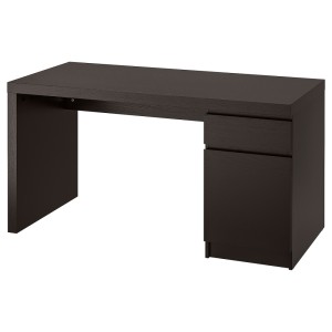 МАЛЬМ Письменный стол, черно-коричневый