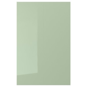 КАЛЛАРП Дверца д/напольн углового шк, 2шт, глянцевый светло-зеленый