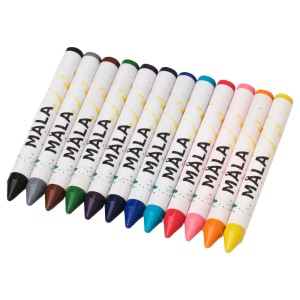 МОЛА Восковой карандаш, разные цвета, 12шт