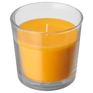СИНЛИГ Ароматическая свеча в стакане, Манго, желтый
