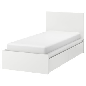 МАЛЬМ Каркас кровати+2 кроватных ящика, белый