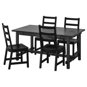 НОРДВИКЕН / НОРДВИКЕН Стол и 4 стула, черный, черный