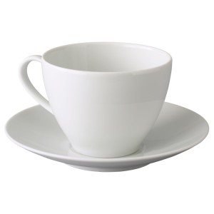 ВЭРДЕРА Чашка чайная с блюдцем, белый