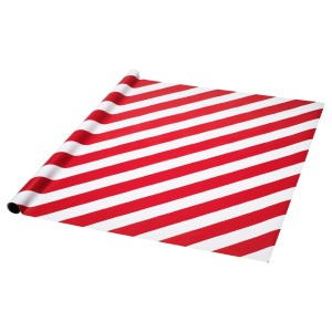 ВИНТЕР 2019 Рулон оберточной бумаги, красный, белый в полоску, 4м