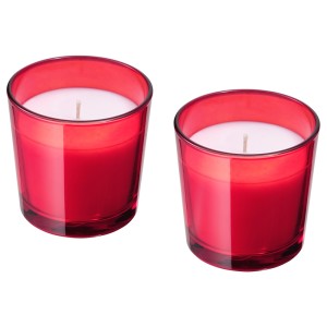 ВИНТЕРФЕСТ Ароматическая свеча в стакане, красный Пять зимних пряностей, красный, 2шт